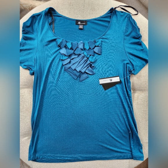 AB Studio Blue Top - Picture 1 of 2